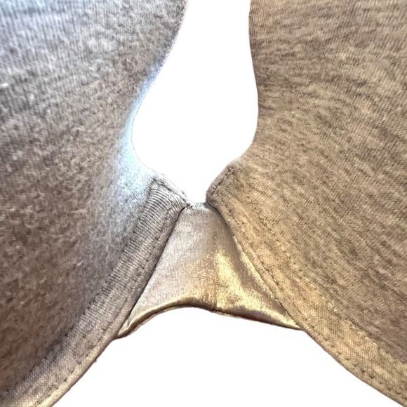 Cacique Gray Heather Padded Underwire Satin Trim Bra 50C - Picture 3 of 6